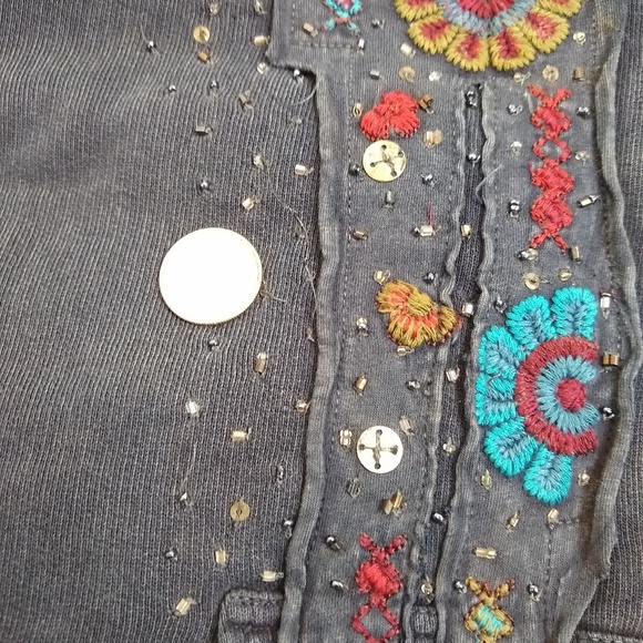 Spa By Chico's | Embellished Zippered Hoodie - Picture 6 of 8